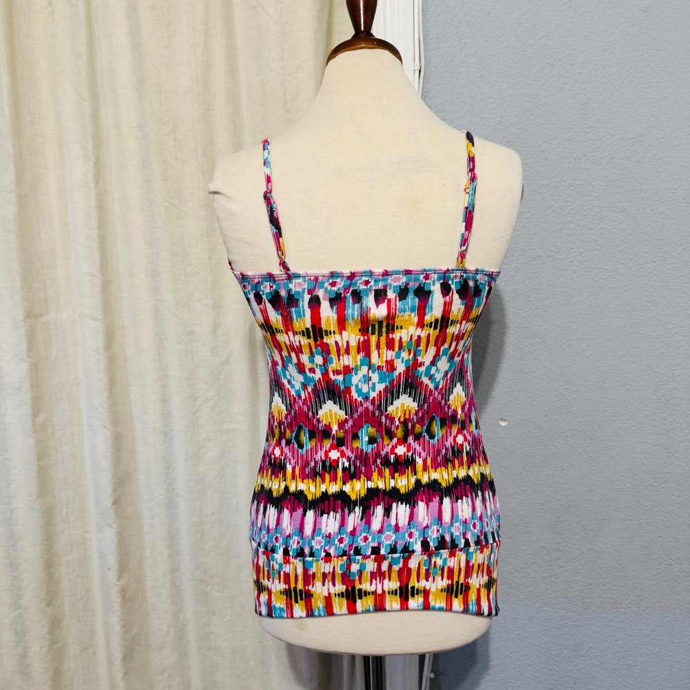 No Boundaries Y2K Multicolor Smocked Boho Tank Top Spaghetti Strap S - Picture 6 of 14